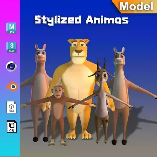 Stylized Animals NoRig V2 3D Model Collection