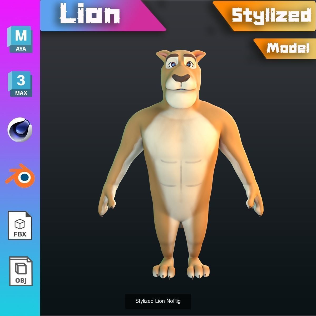 Stylized Animals NoRig V2 3D Model Collection_4