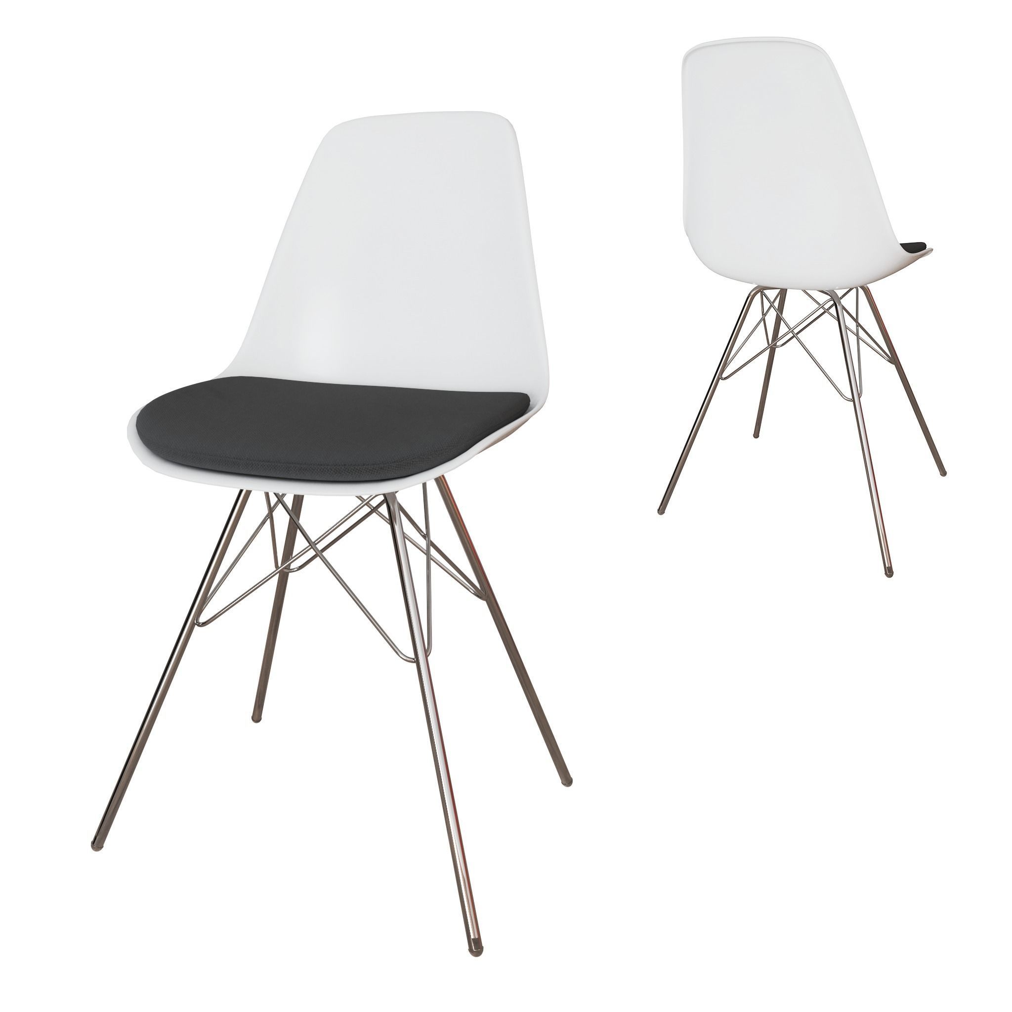 Modern dining room chair set Free low-poly 3D model_2
