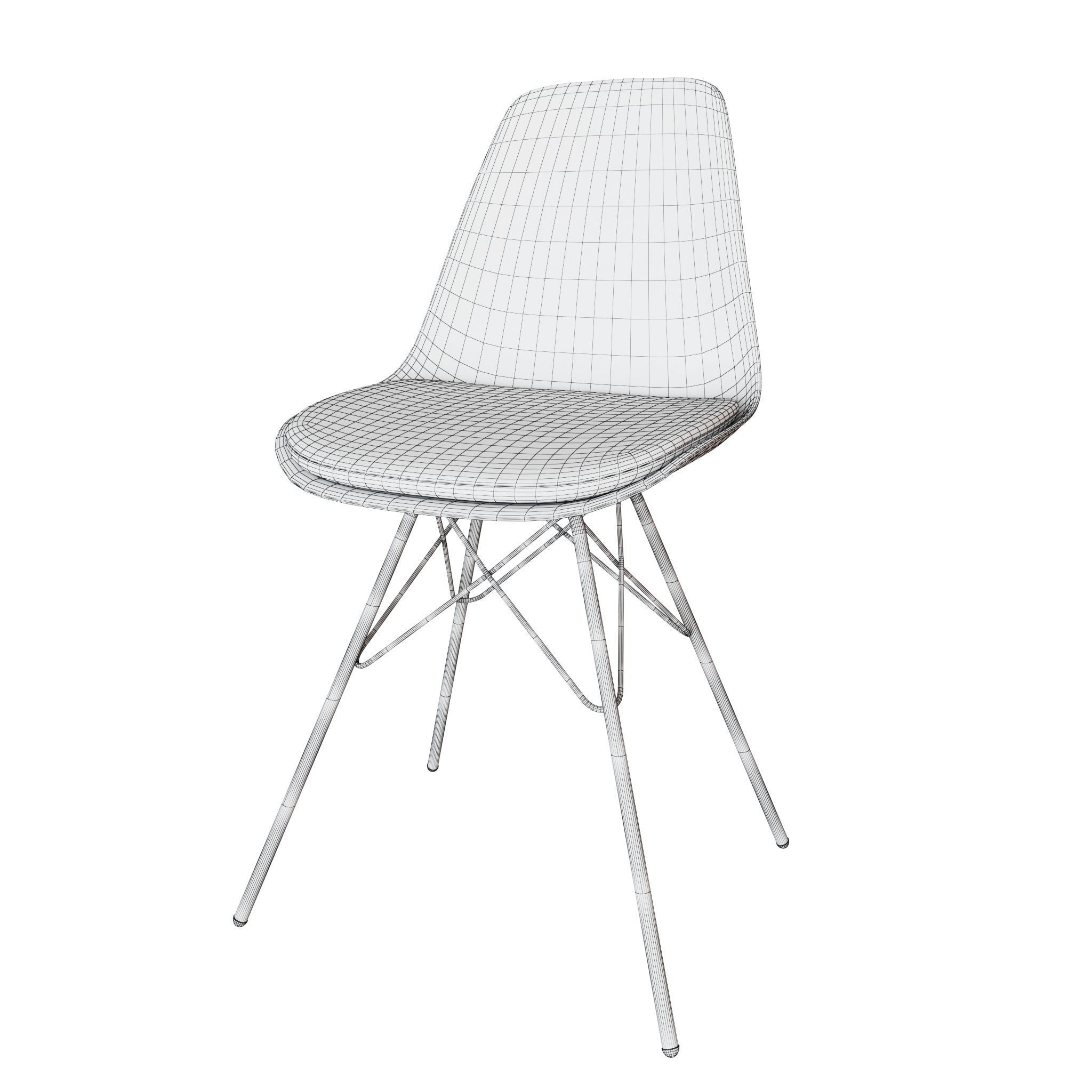 Modern dining room chair set Free low-poly 3D model_11