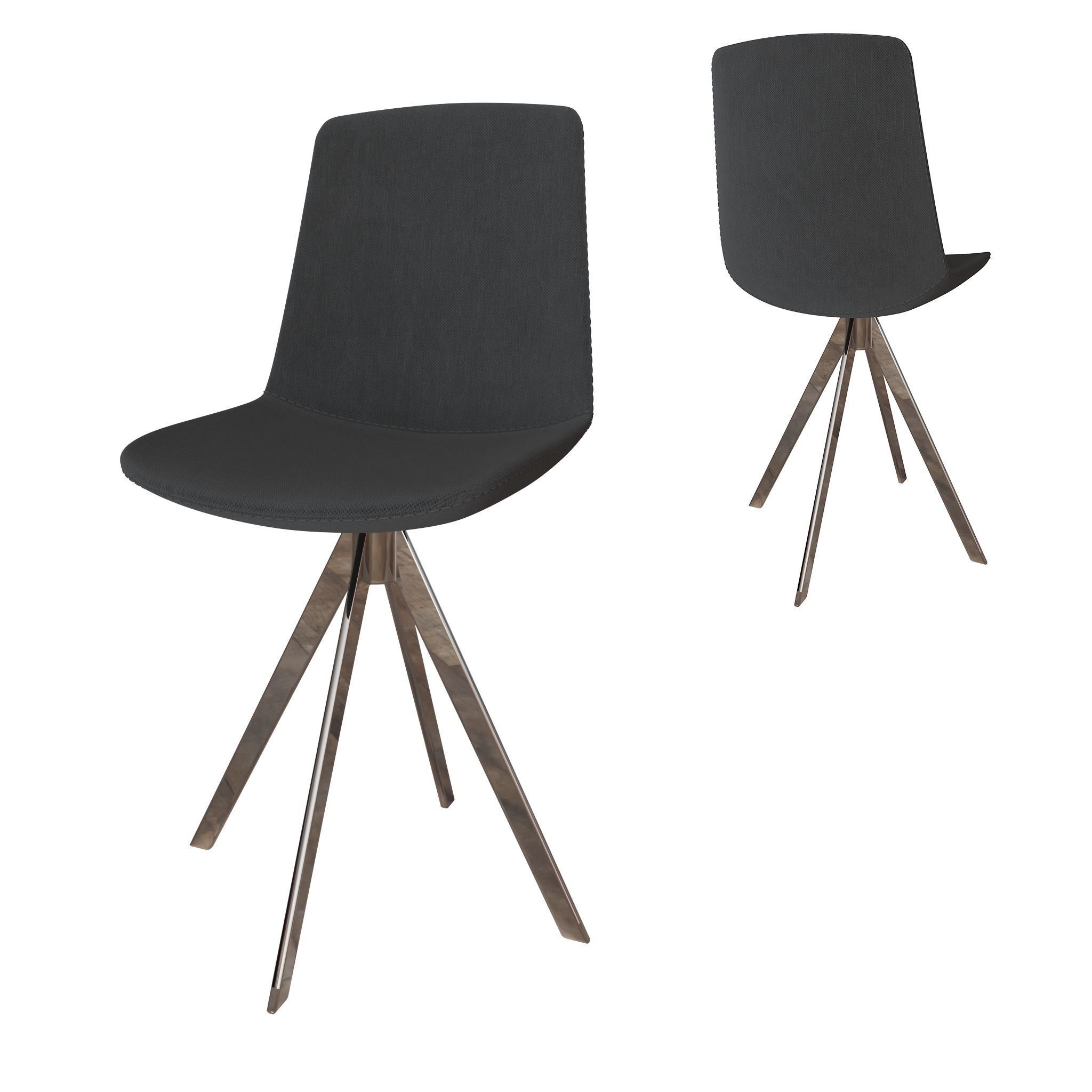 Modern dining room chair set Free low-poly 3D model_4
