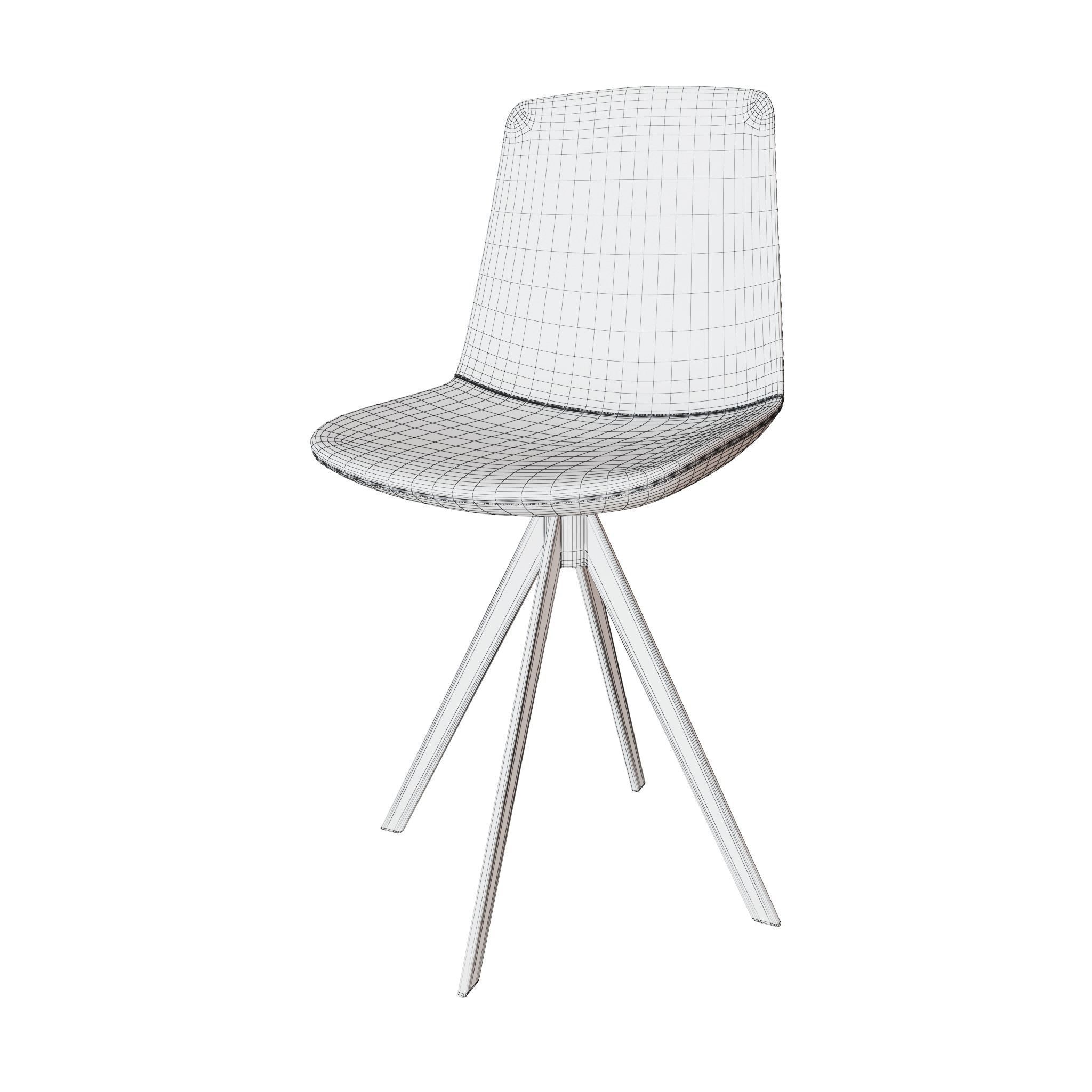 Modern dining room chair set Free low-poly 3D model_13