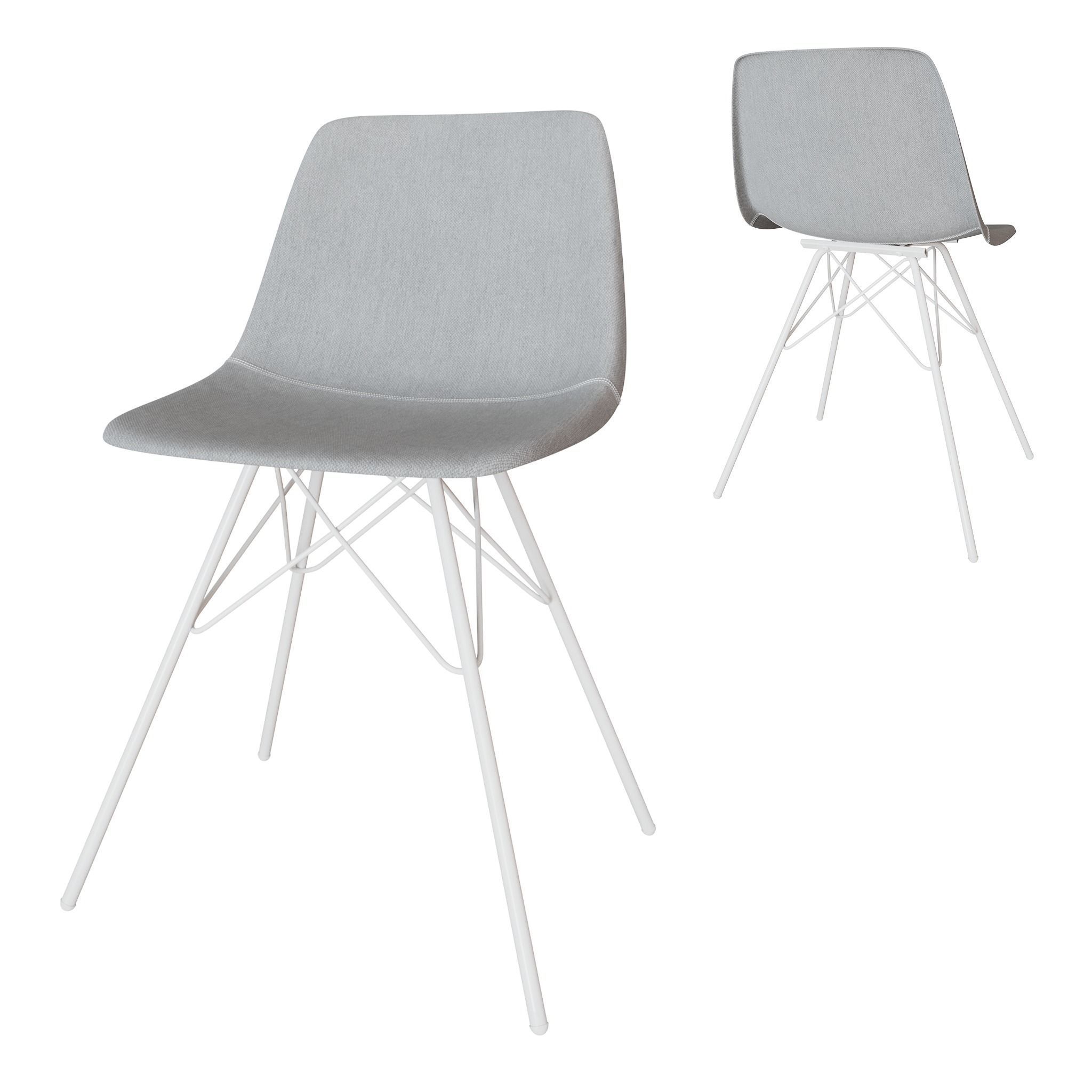 Modern dining room chair set Free low-poly 3D model_7