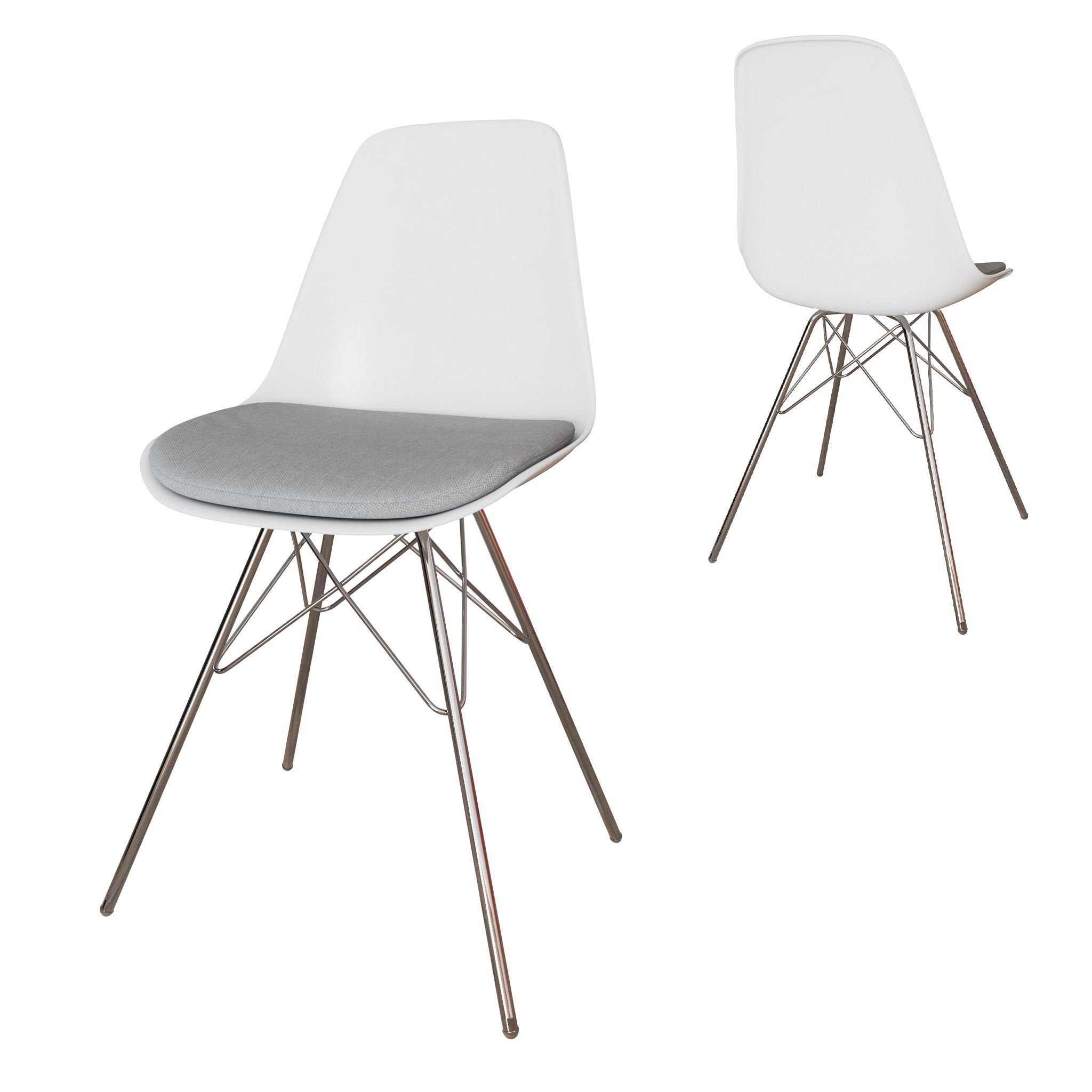 Modern dining room chair set Free low-poly 3D model_6