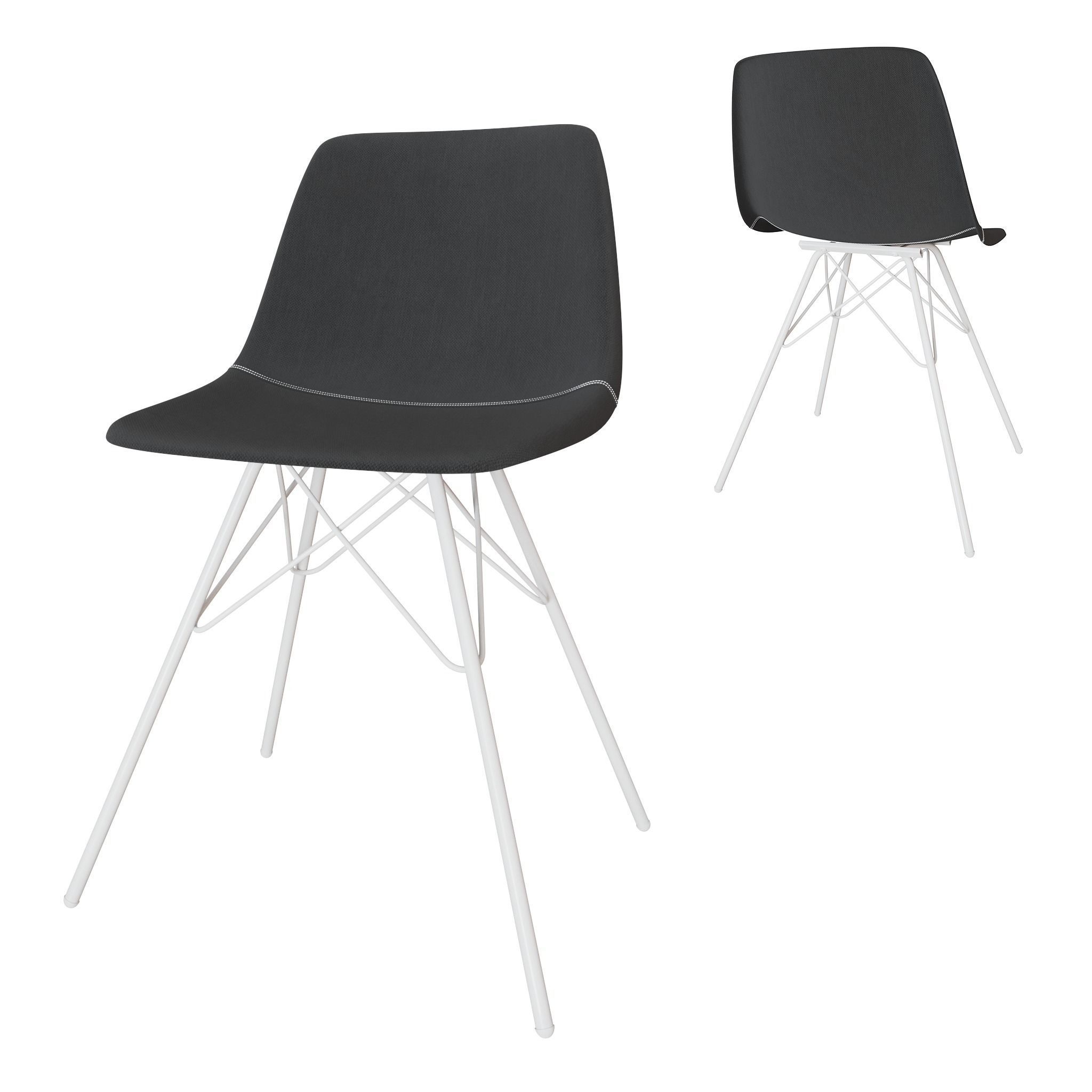 Modern dining room chair set Free low-poly 3D model_3