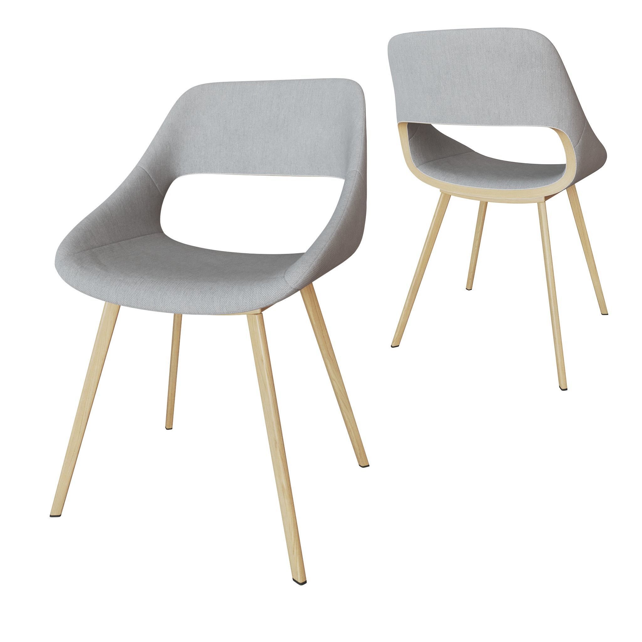 Modern dining room chair set Free low-poly 3D model_9