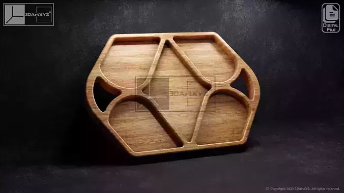 Serving Tray - CNC Files for Wood 3D model