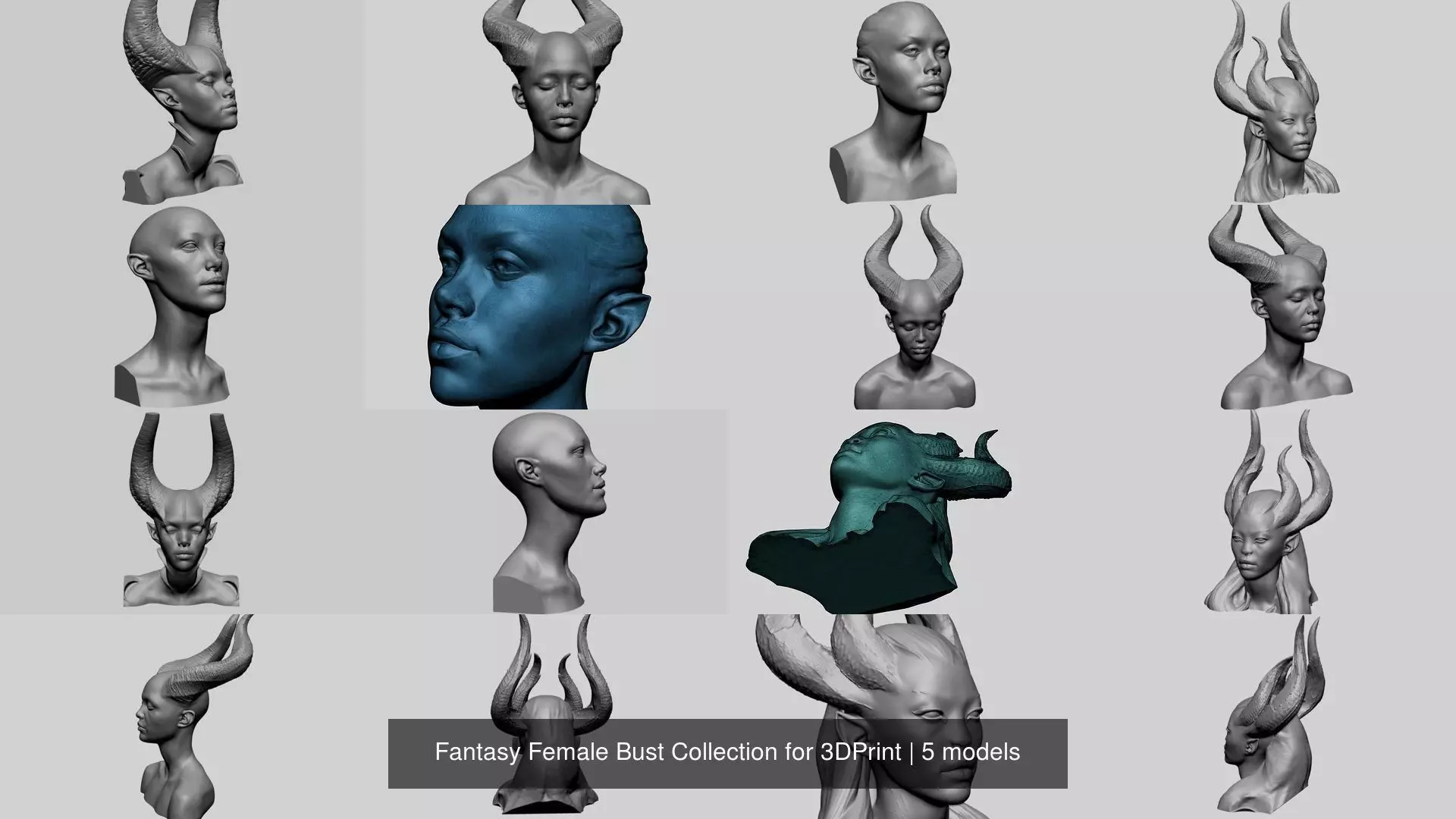 Fantasy Female Bust Collection for 3DPrint _0