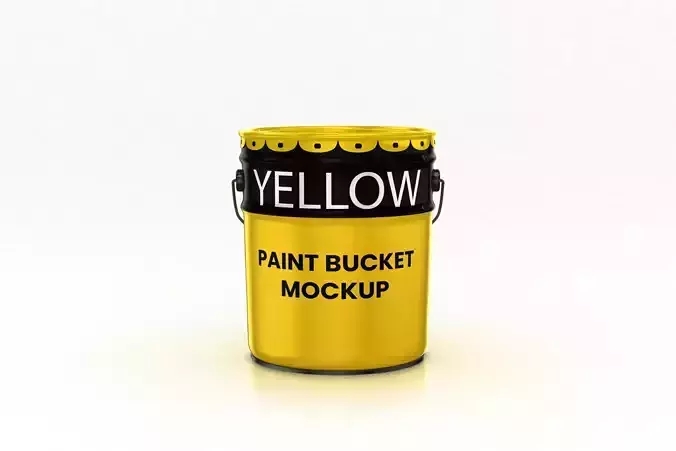 Metal Paint Bucket Mockup 