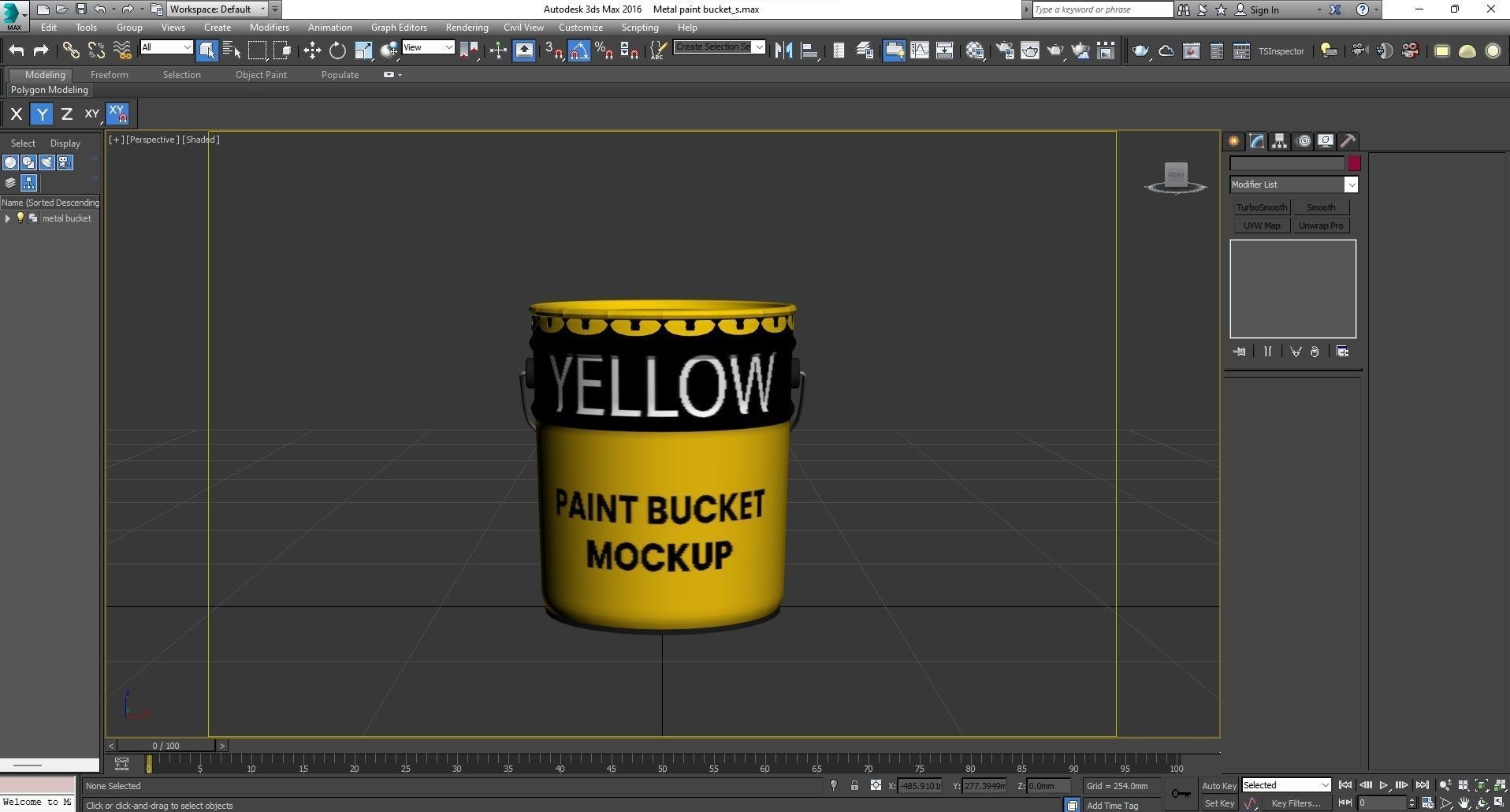 Metal Paint Bucket Mockup 3D model_21