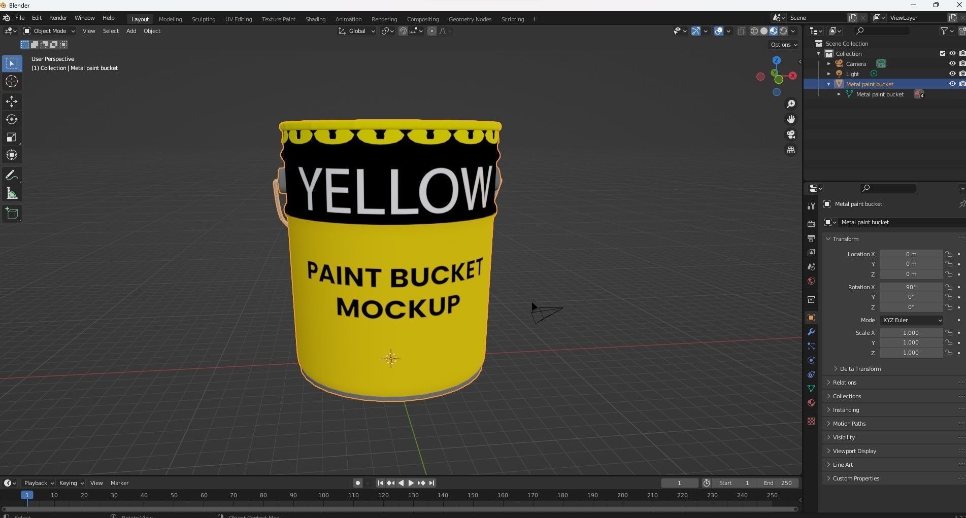 Metal Paint Bucket Mockup 3D model_18