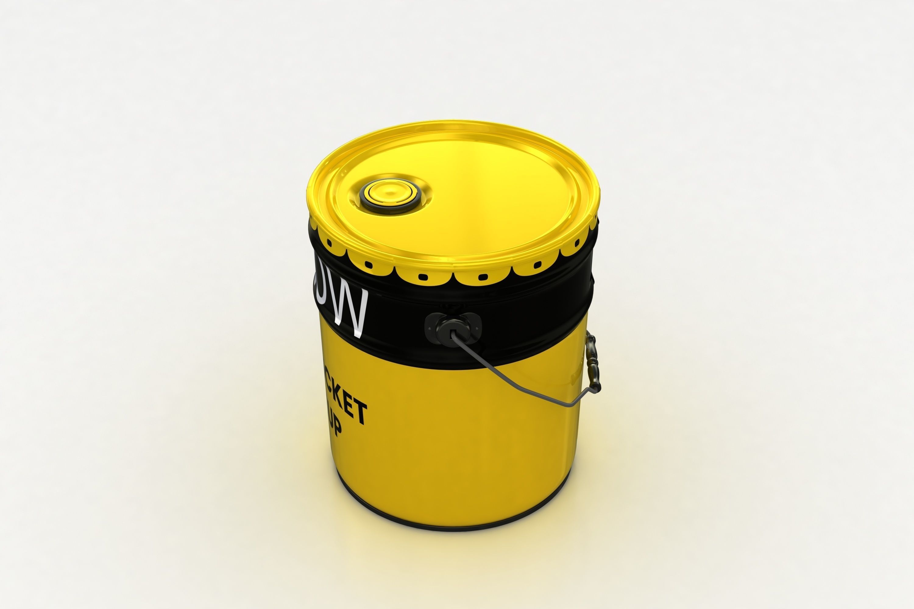 Metal Paint Bucket Mockup 3D model_6