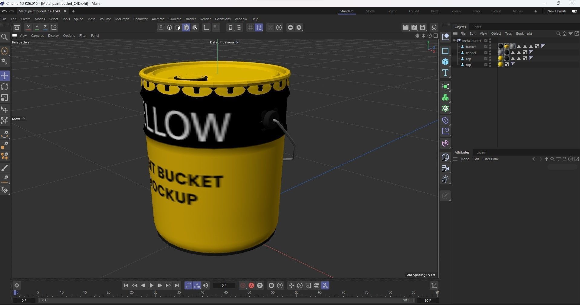 Metal Paint Bucket Mockup 3D model_19