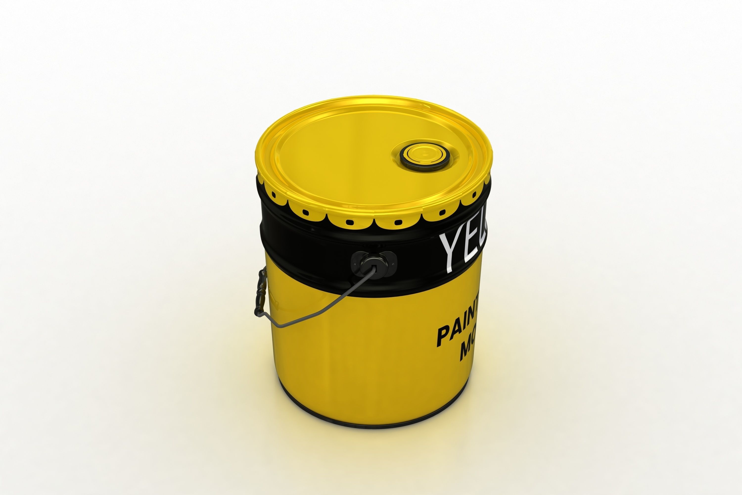 Metal Paint Bucket Mockup 3D model_7