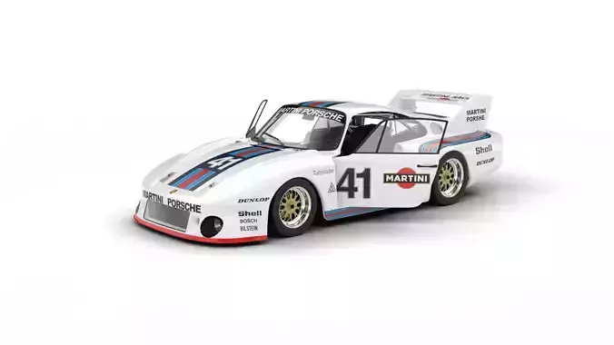 Porsche 935 77 1977 Martini Racing 3d model HQ interior
