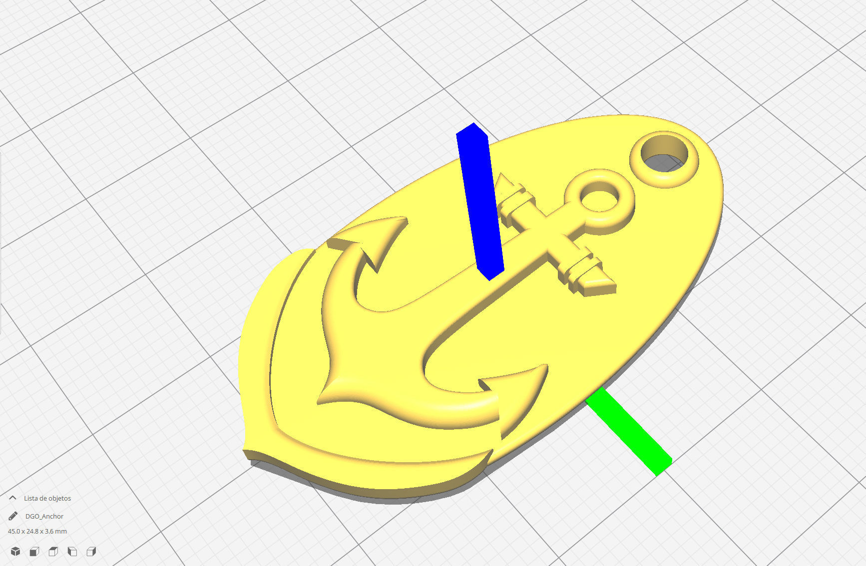 Anchor silver 3D print model_5