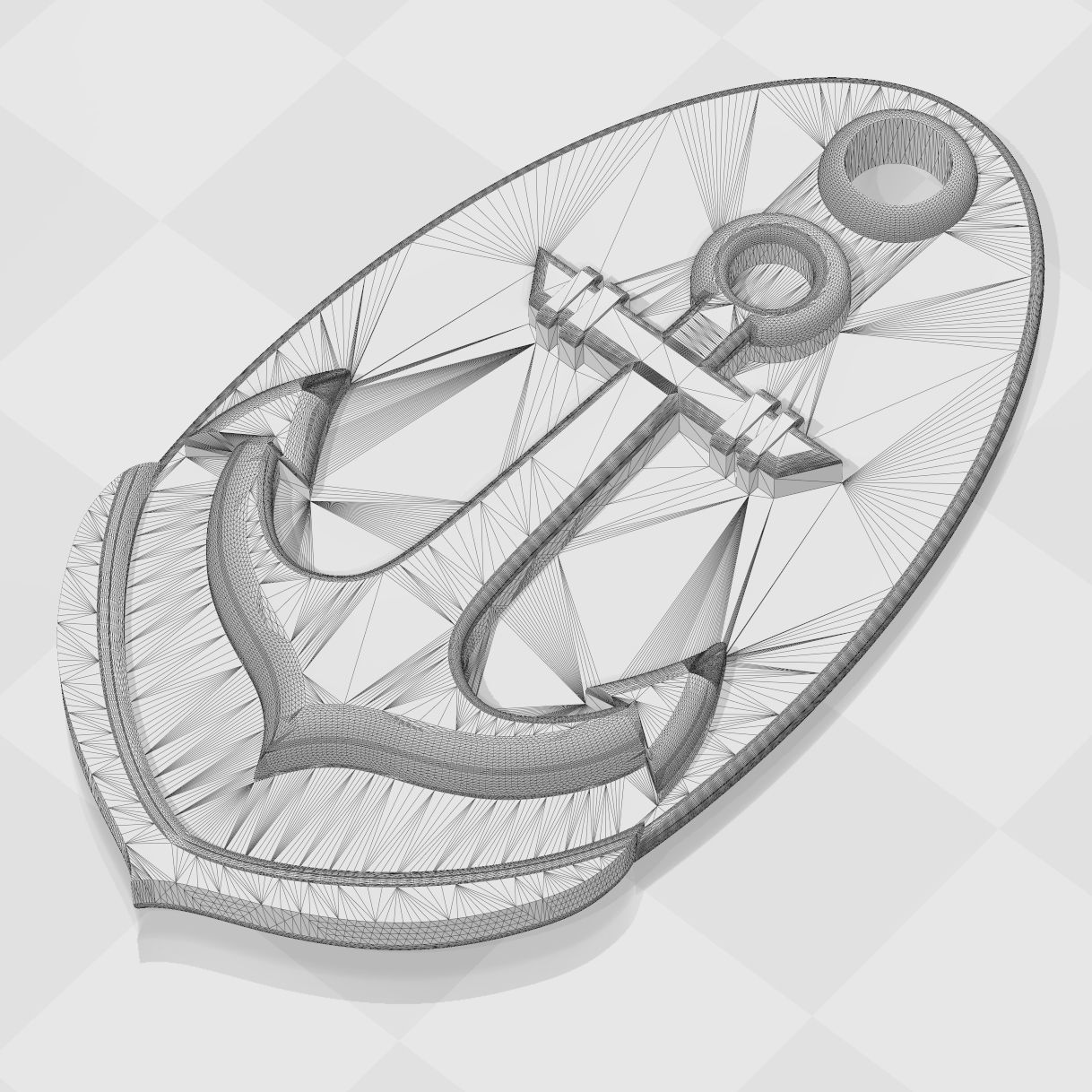 Anchor silver 3D print model_4