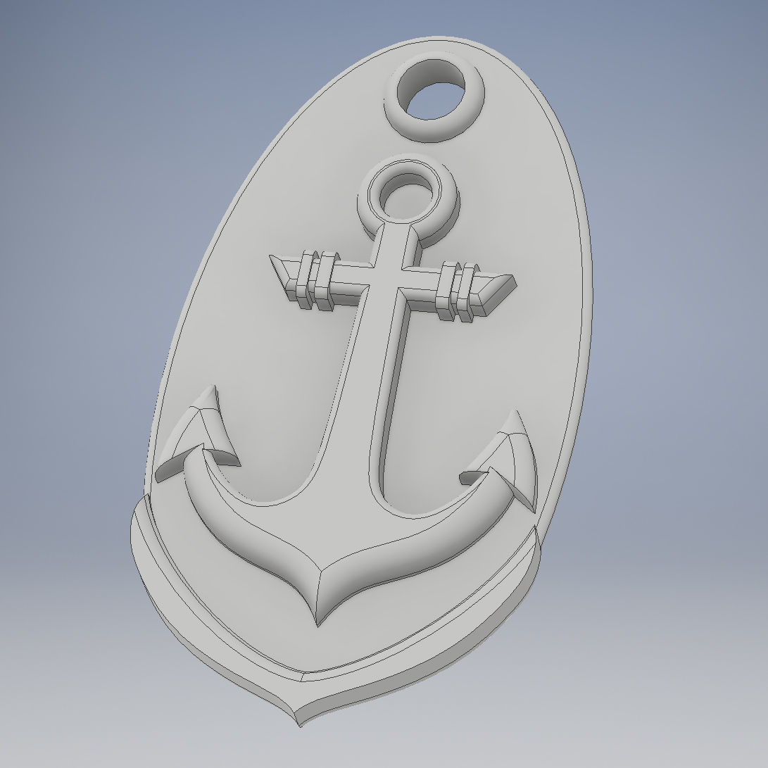 Anchor silver 3D print model_2