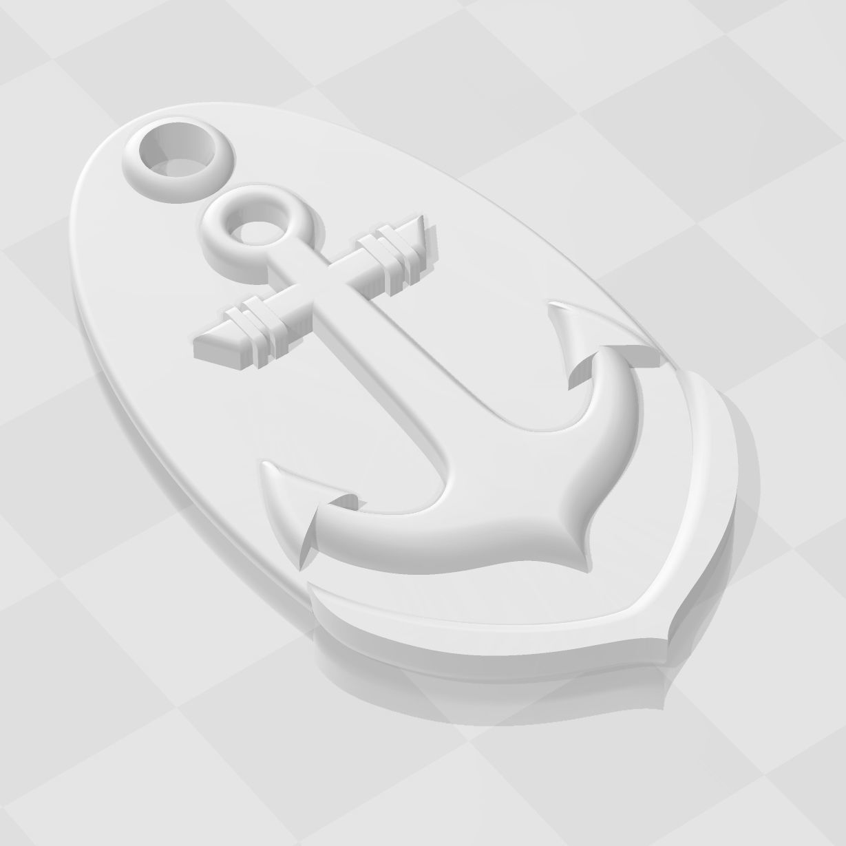 Anchor silver 3D print model_3