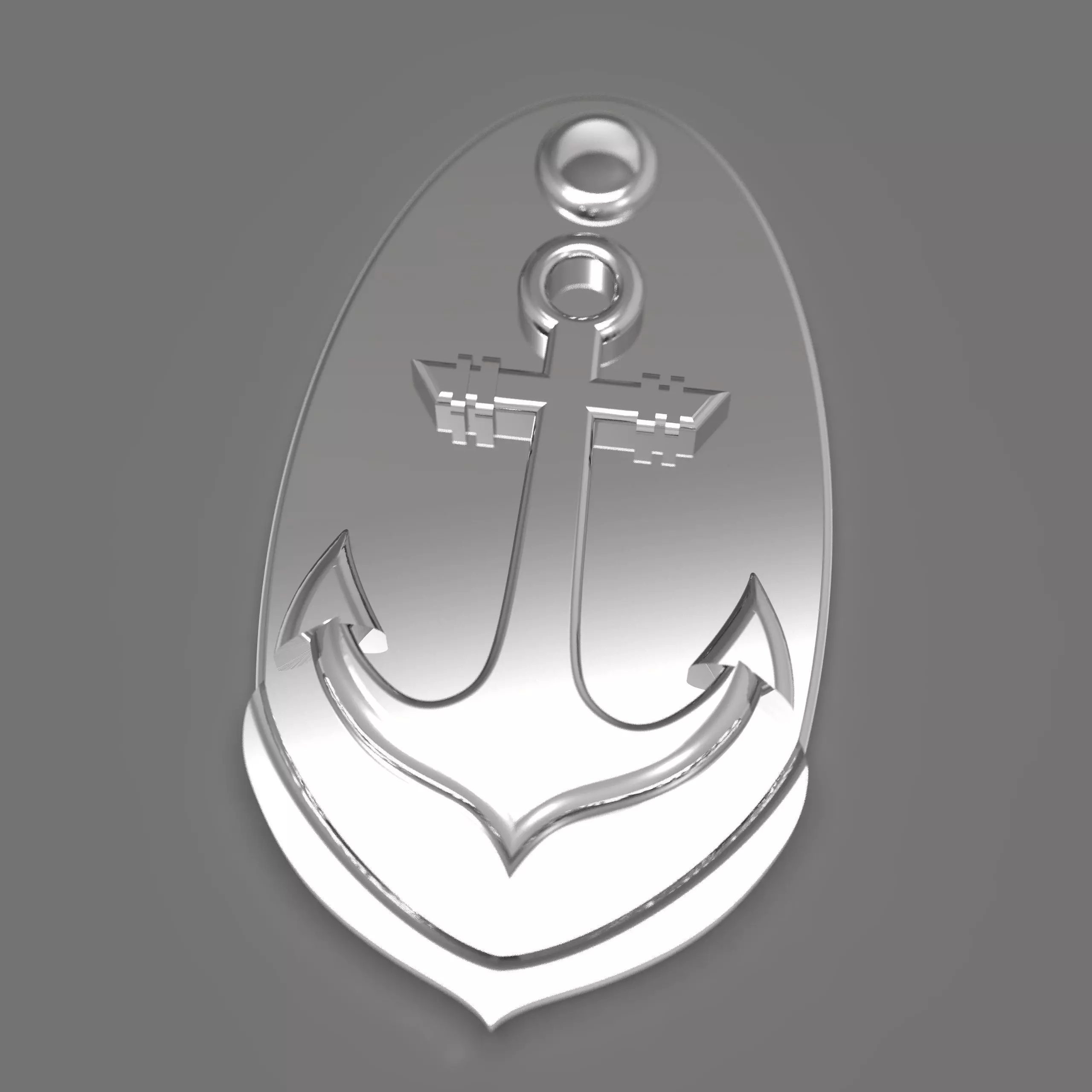 Anchor silver 3D print model_0