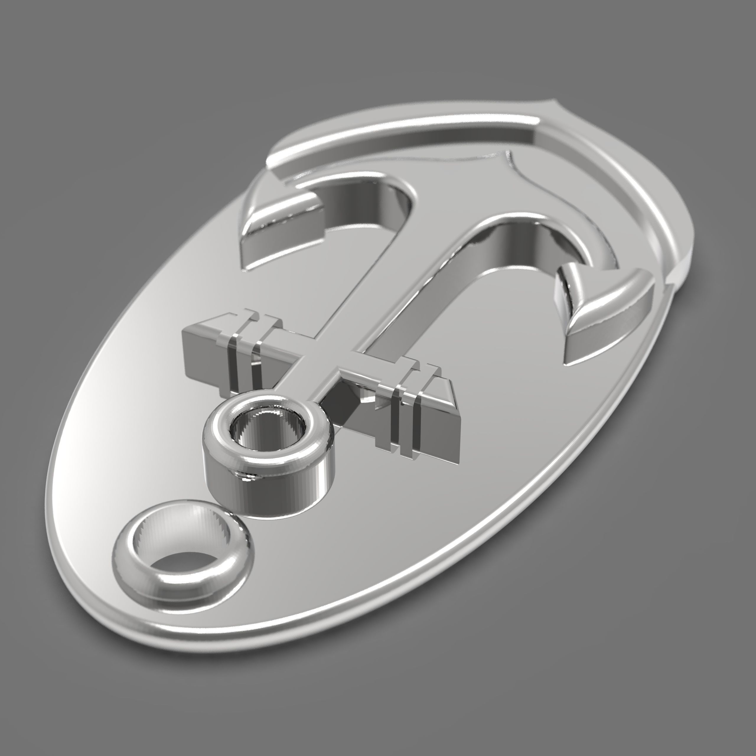 Anchor silver 3D print model_1