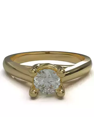 Solitaire ring 015ct 3D print model