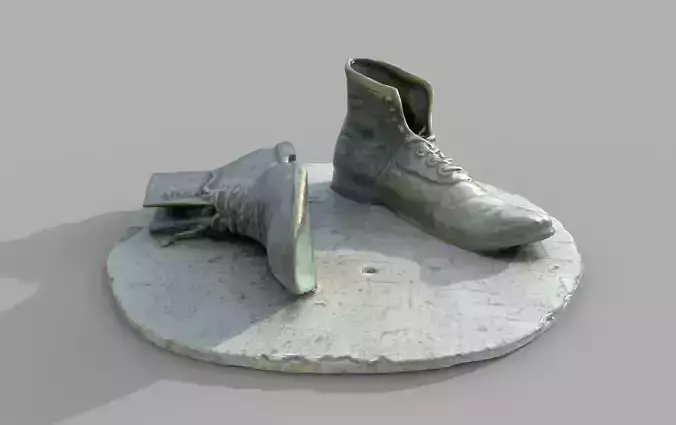 Modelo 3D de monumento a los Zapatos viejos Cartagena Colombia Low-poly 3D model