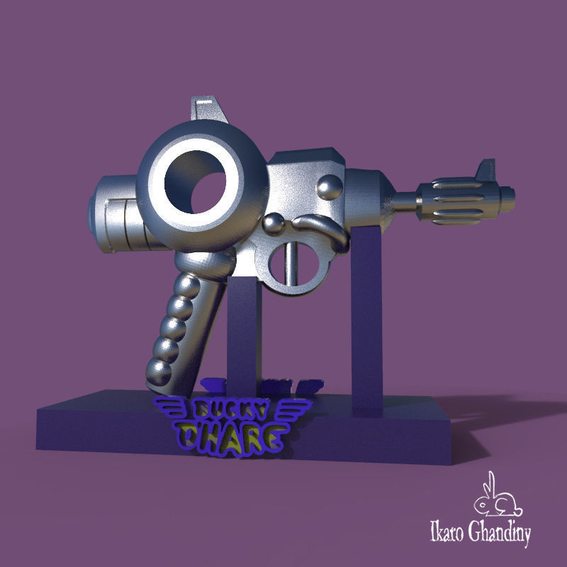 Bucky OHare and weapon  3D print model_8