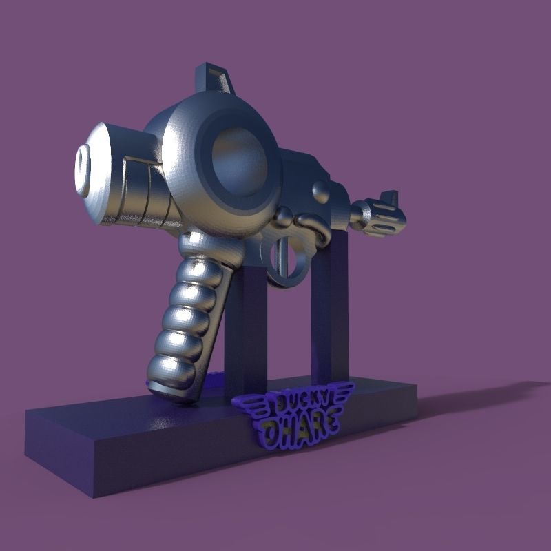 Bucky OHare and weapon  3D print model_28