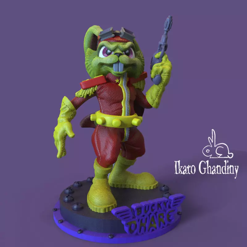 Bucky OHare and weapon  3D print model_0