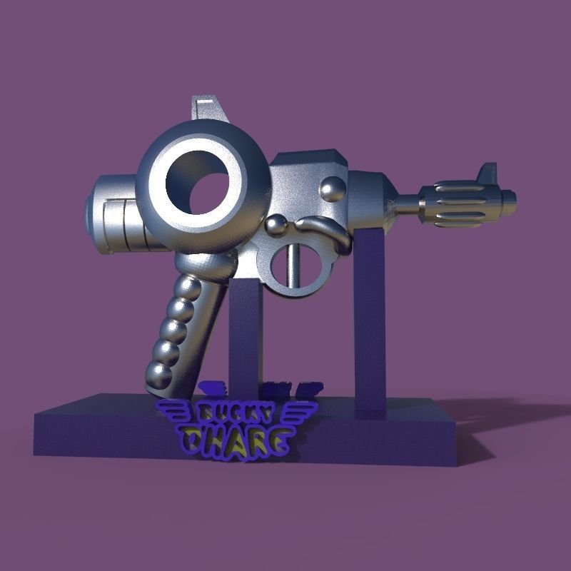 Bucky OHare and weapon  3D print model_30