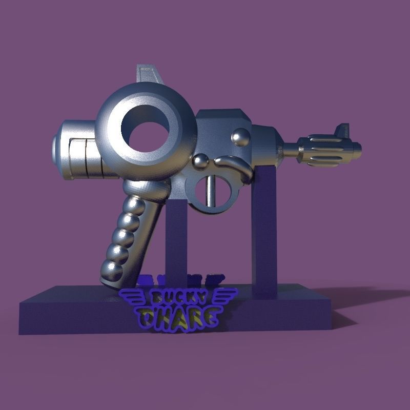 Bucky OHare and weapon  3D print model_32