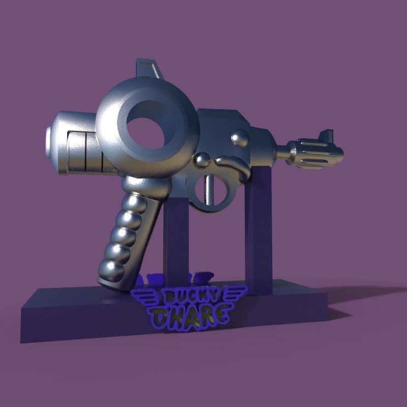 Bucky OHare and weapon  3D print model_19