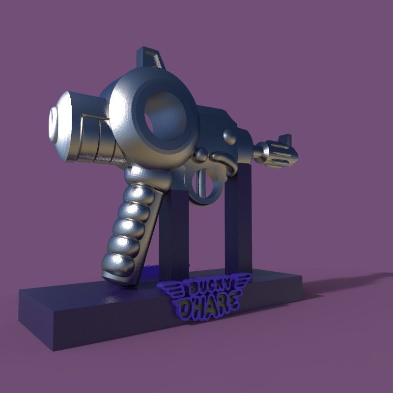 Bucky OHare and weapon  3D print model_16