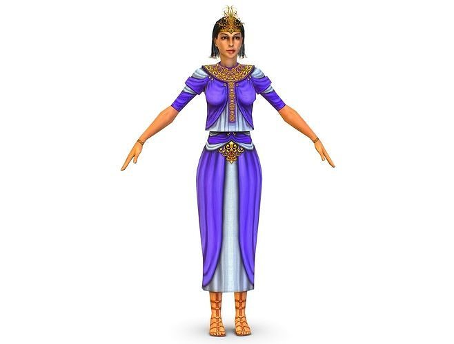 Arab dancer in national costume Low-poly 3D model