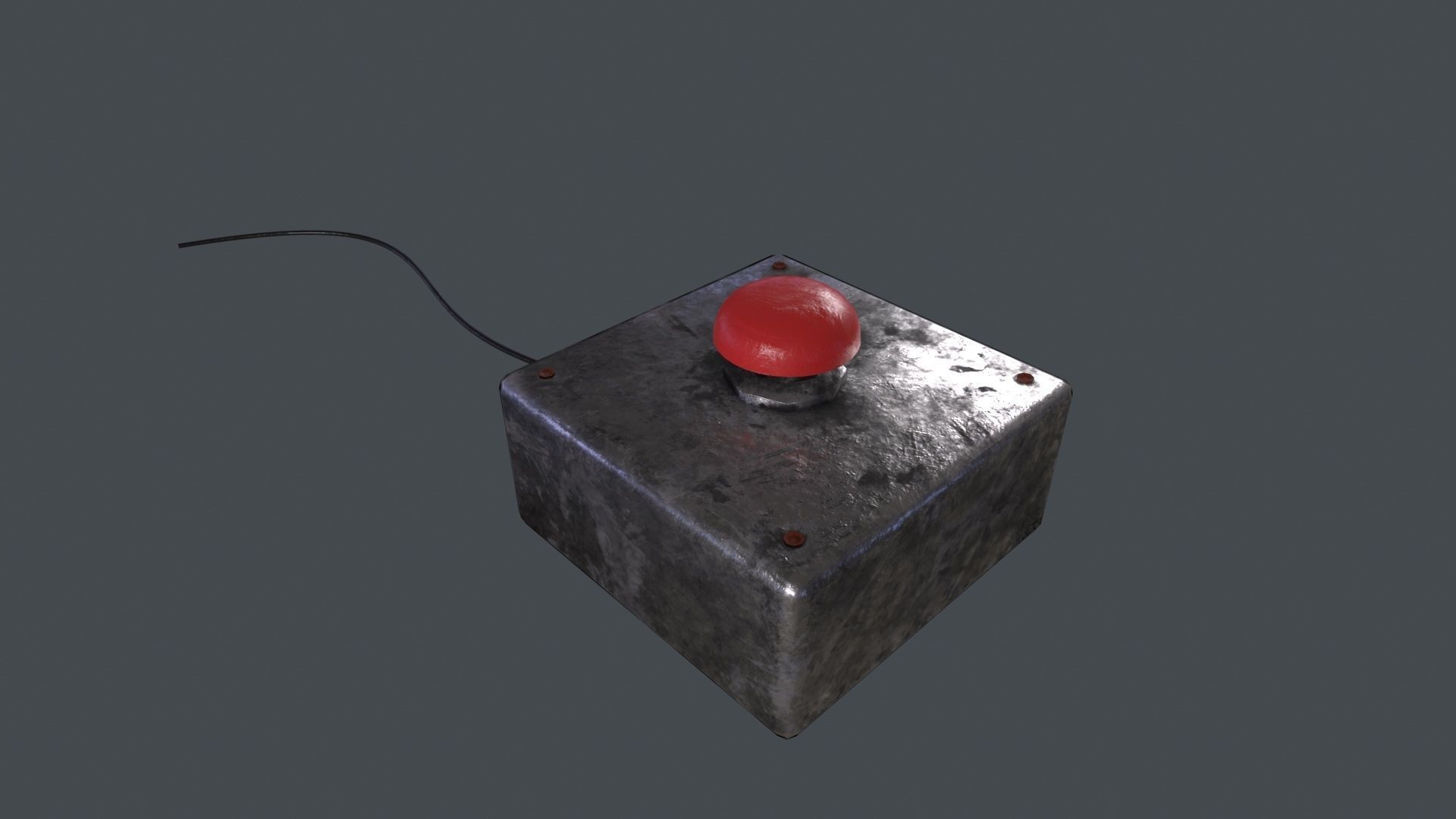 Red Button 3D Model Low-poly 3D model_3