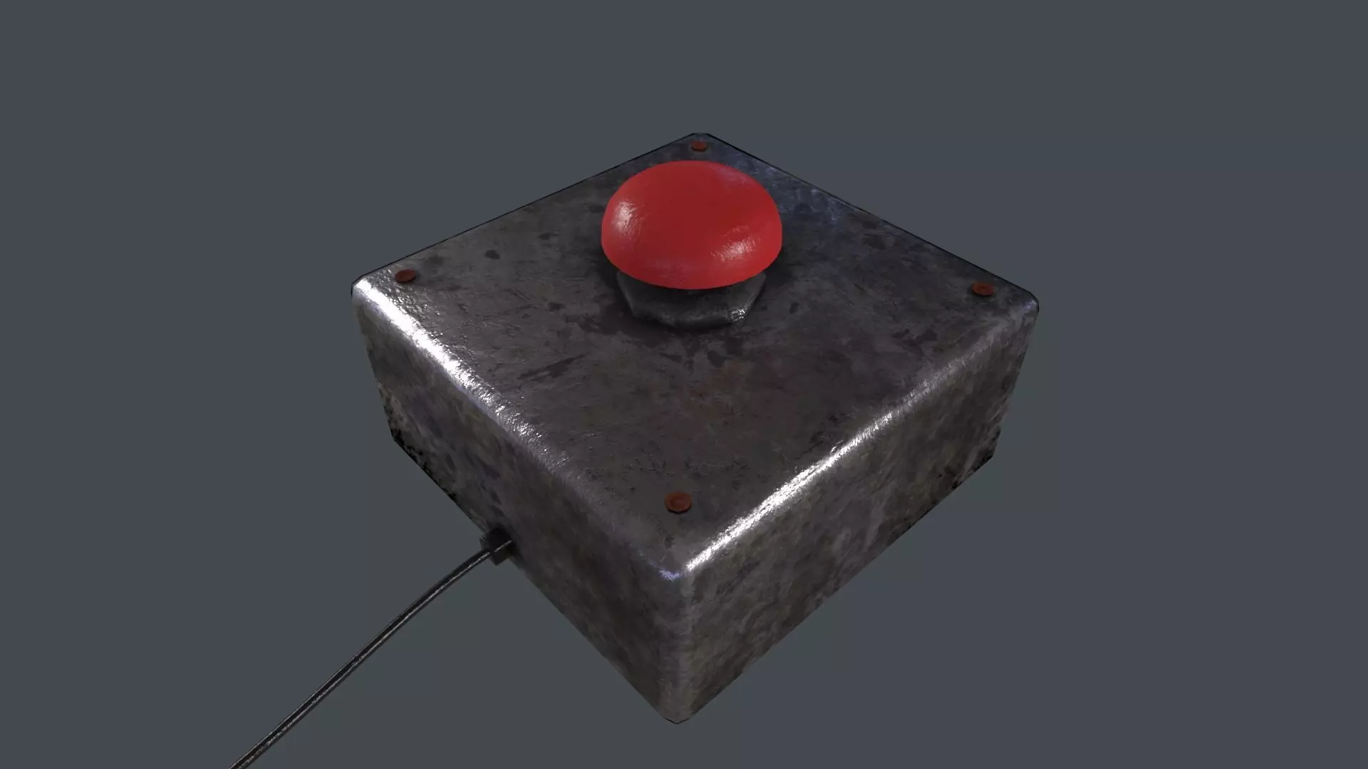 Red Button 3D Model Low-poly 3D model_0