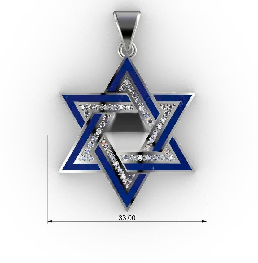 Pendant David Star 3D print model_27