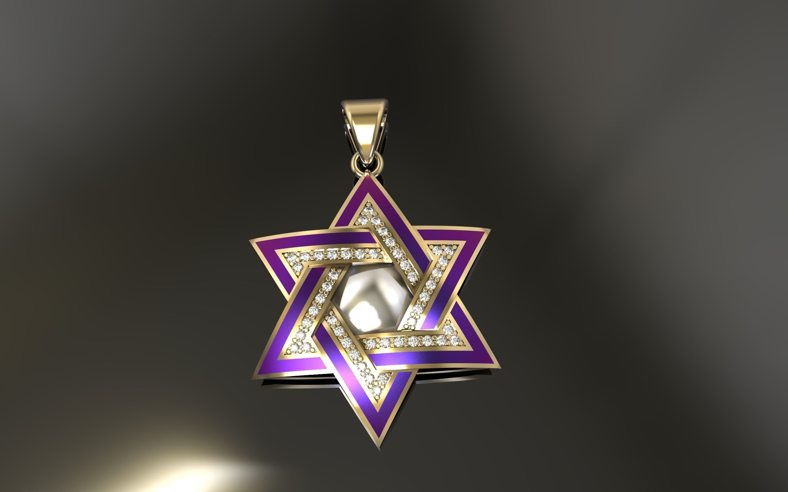 Pendant David Star 3D print model_6