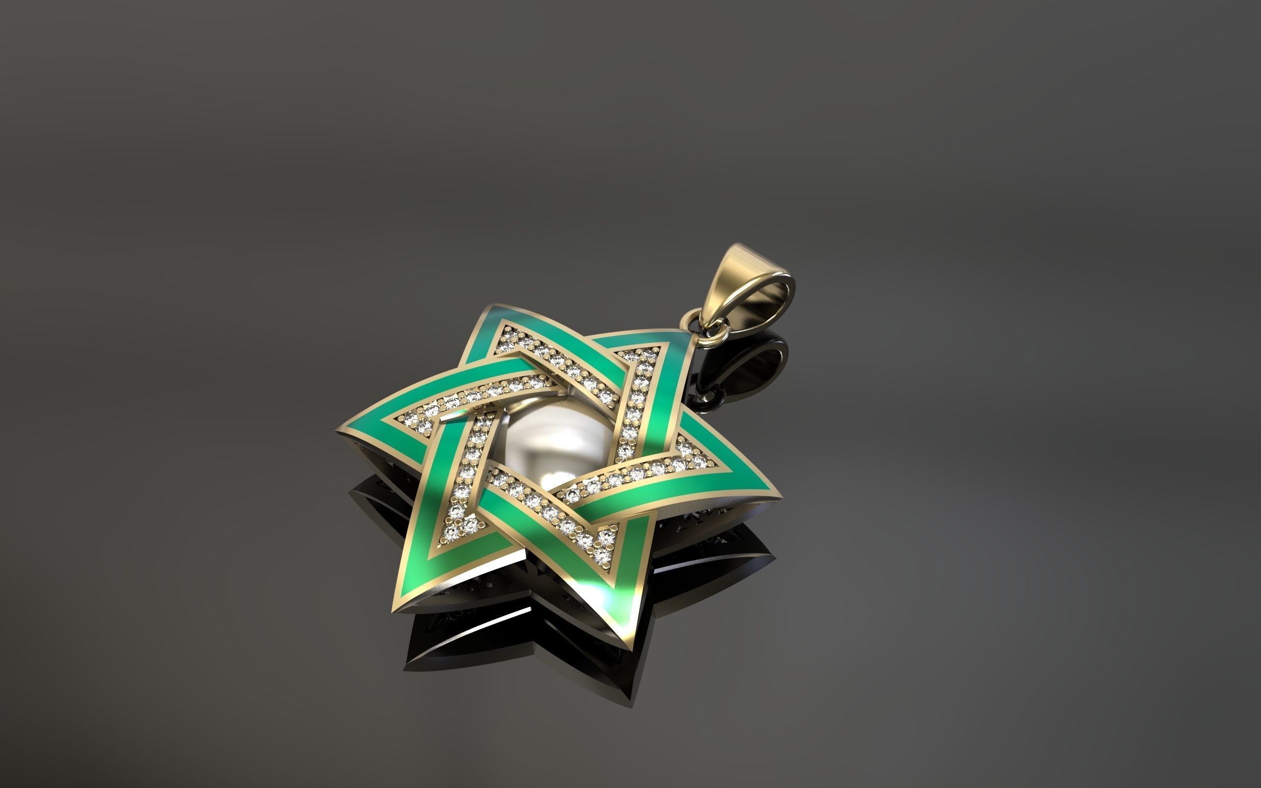 Pendant David Star 3D print model_9