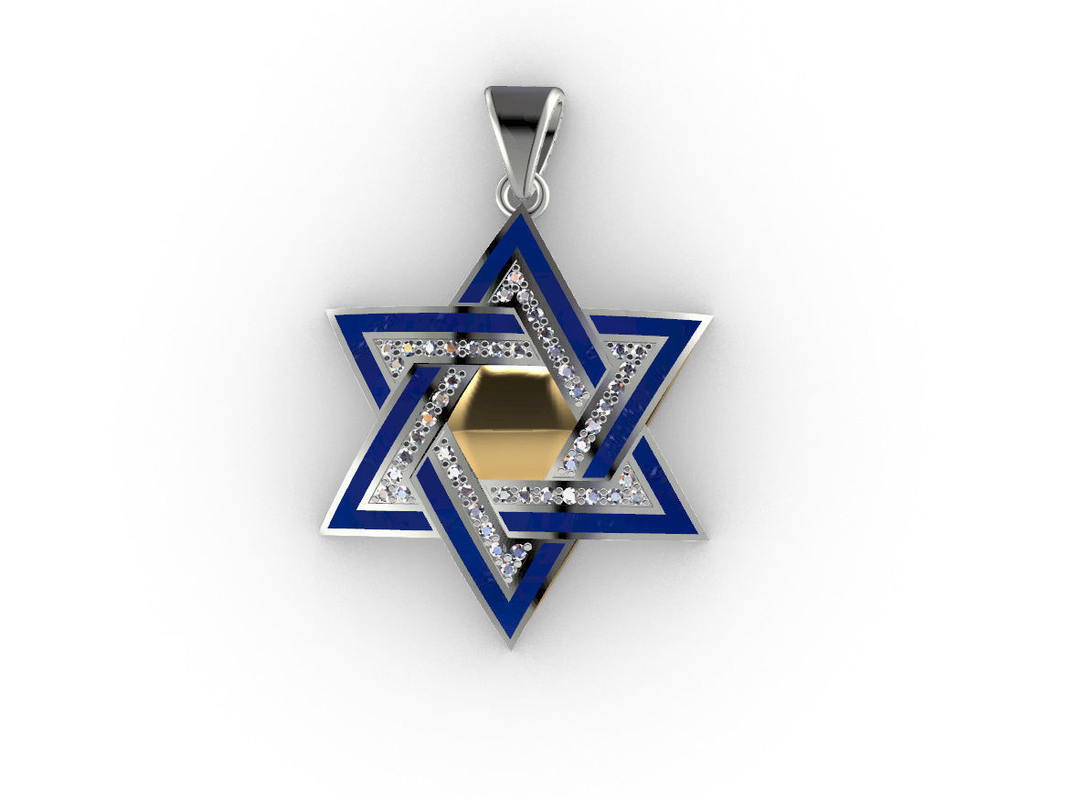 Pendant David Star 3D print model_12