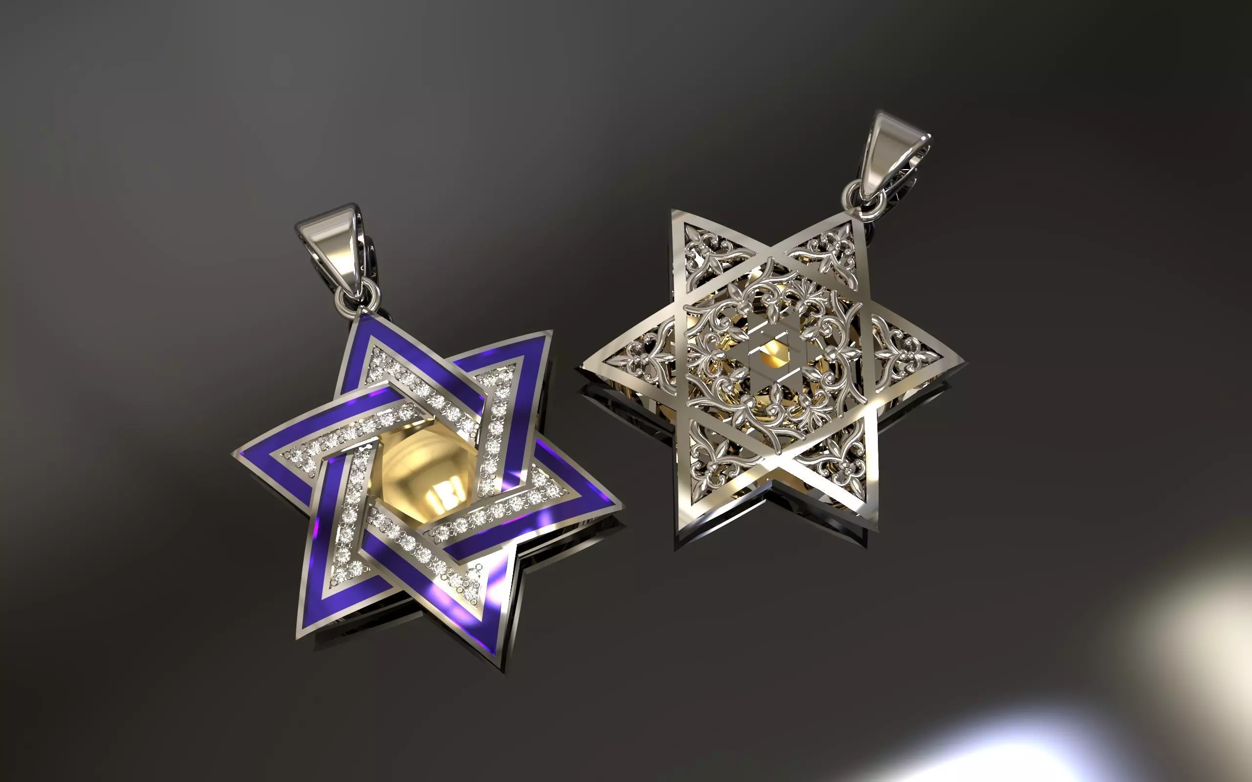 Pendant David Star 3D print model_0