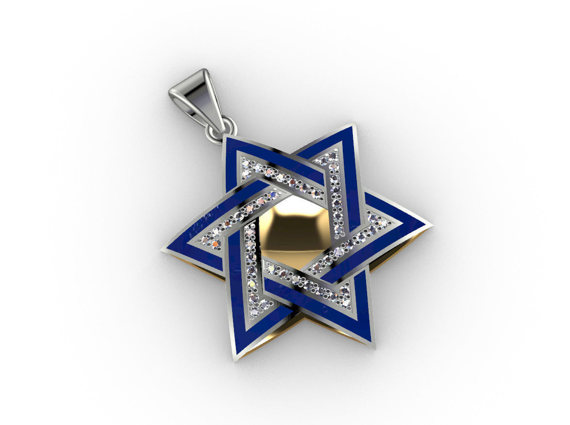 Pendant David Star 3D print model_19