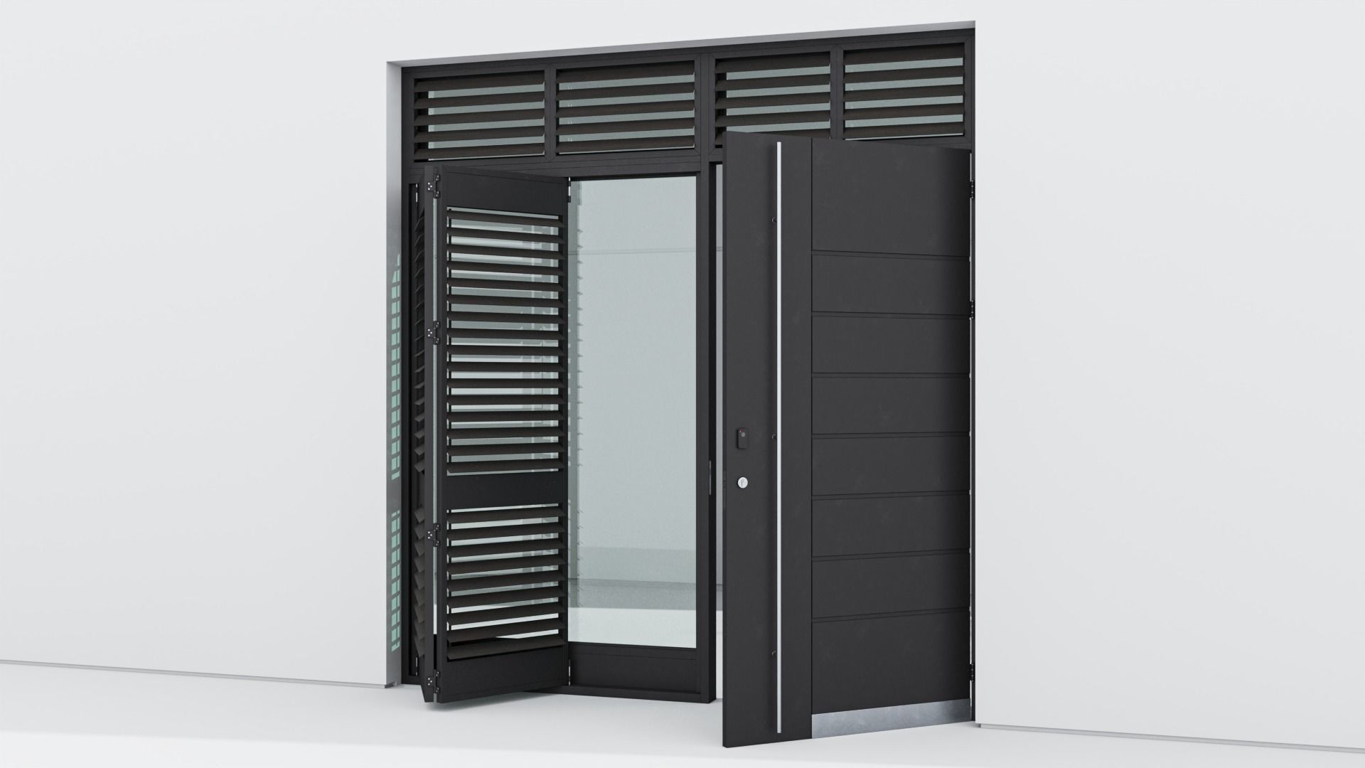 Aluminium door 44 3D model_3