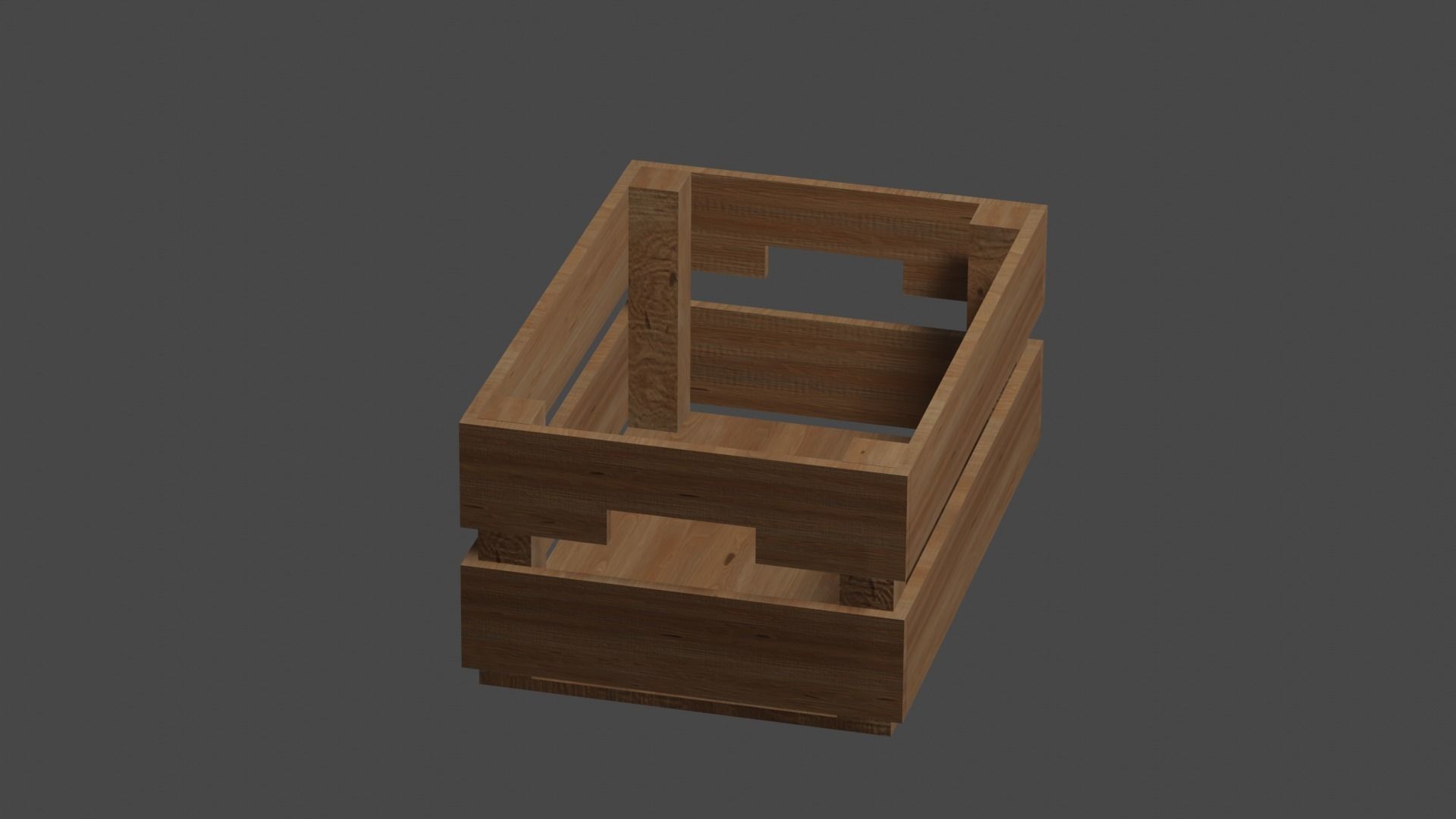 Wooden crate 3D model_2