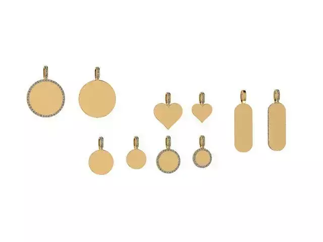 Multiple Gold Engraving Charms 3D print model