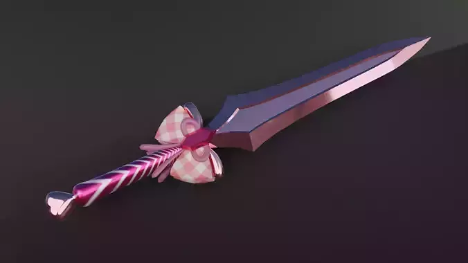 Pink Candy Dagger Free low-poly 3D model