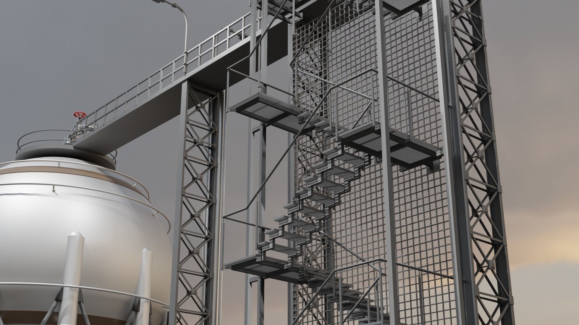 Realistic Twin Gas Storage 3D model | CGTrader