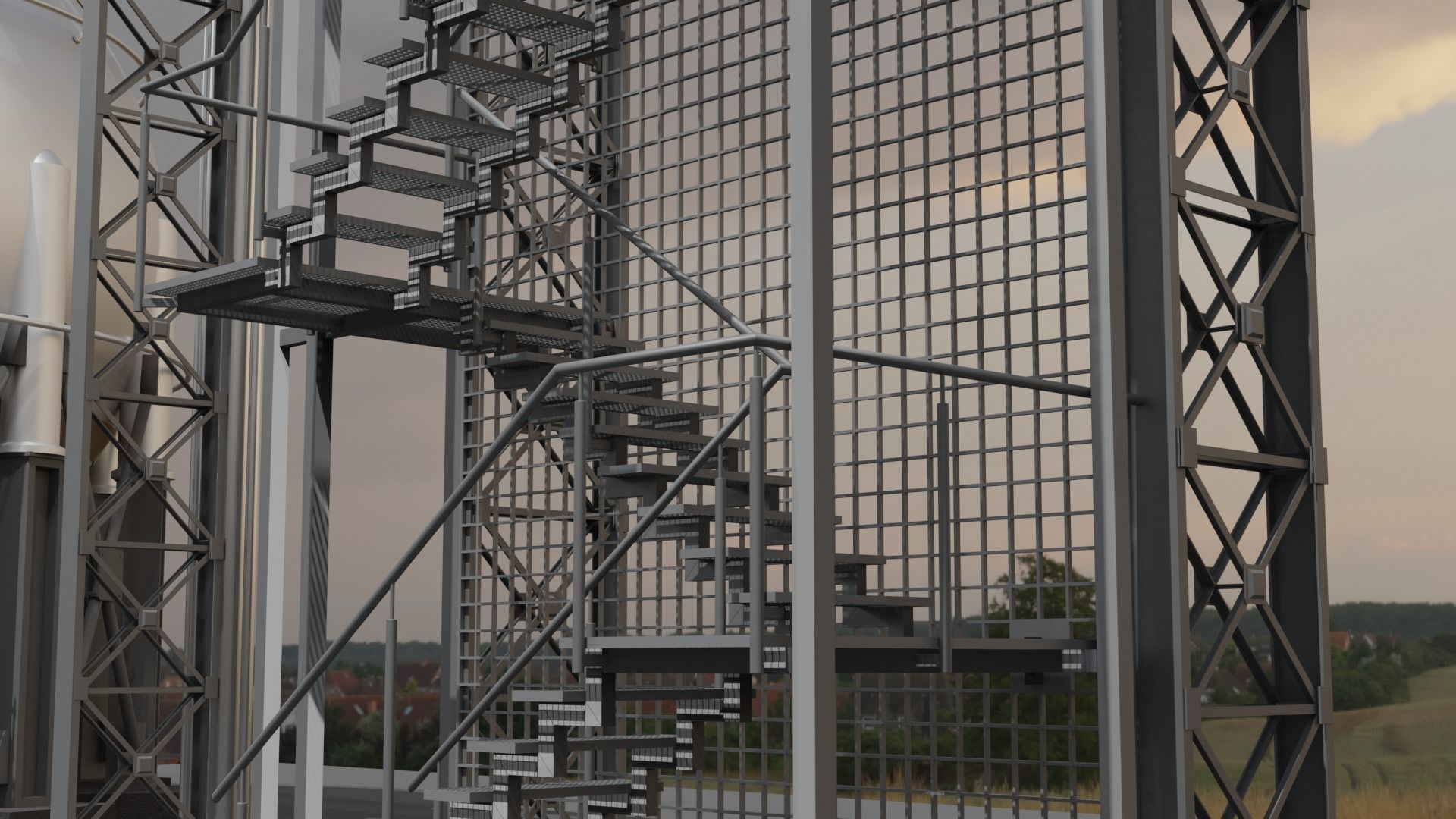 Realistic Twin Gas Storage 3D model | CGTrader