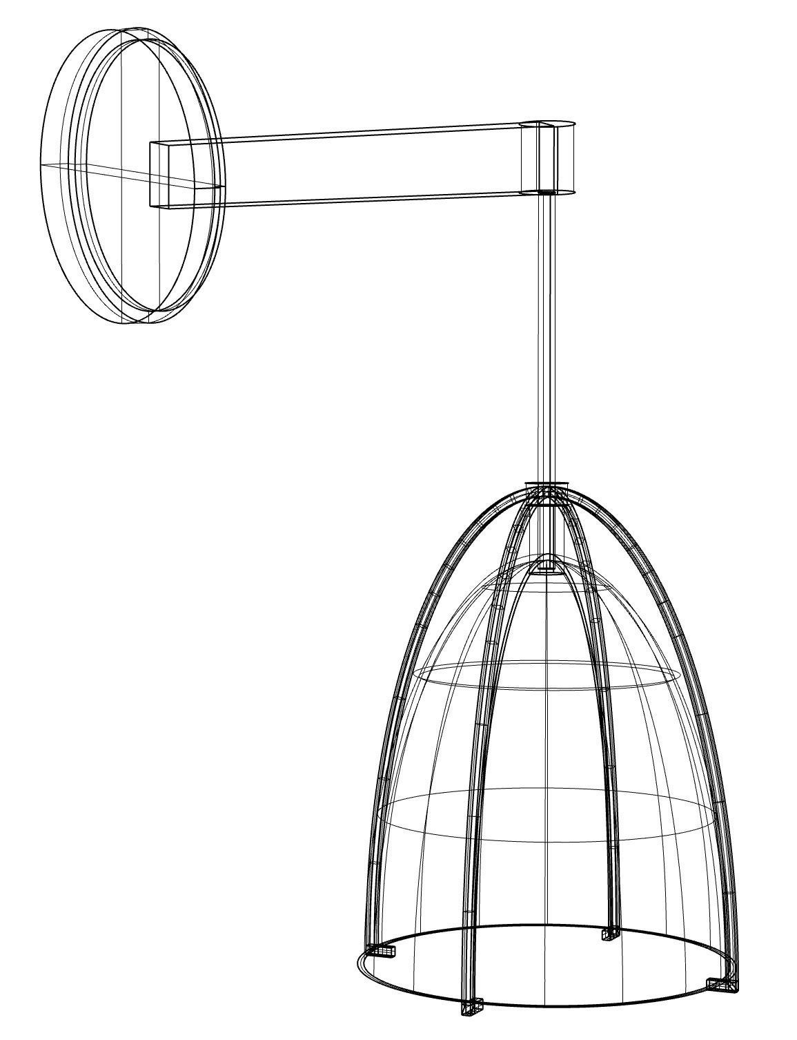 NORMAN ONE LIGHT SCONCE BY SEA GULL COLLECTION 3D MODEL 3D model_8